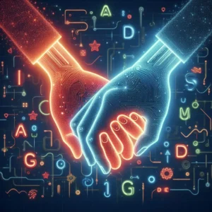 a neon holding hands picture